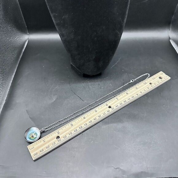 Gothic Green Eyeball Pendant Necklace Halloween Witchy evil eye 22 inches - Picture 10 of 11